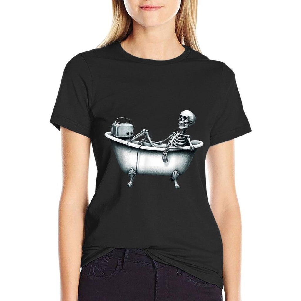 Relaxing Skeleton Enjoying Music And Bath Time Toaster  Soft T-Shirt