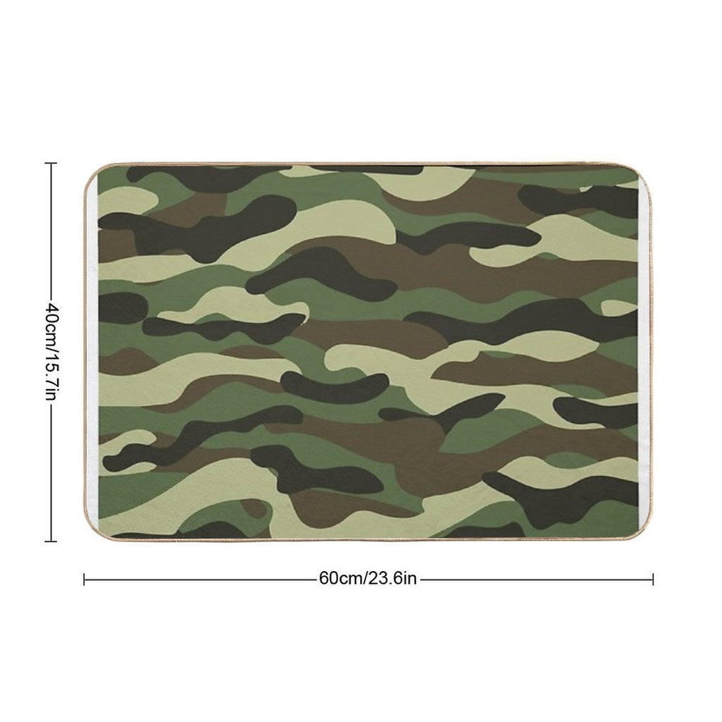 Camouflage Camo Military Design  Toxin-Free Bath Mat