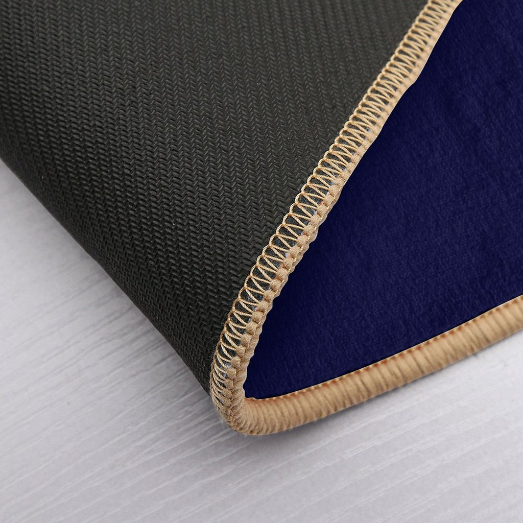 Tricolor Squares Navy Blue Silver Gray And White  Long-Lasting Bath Mat