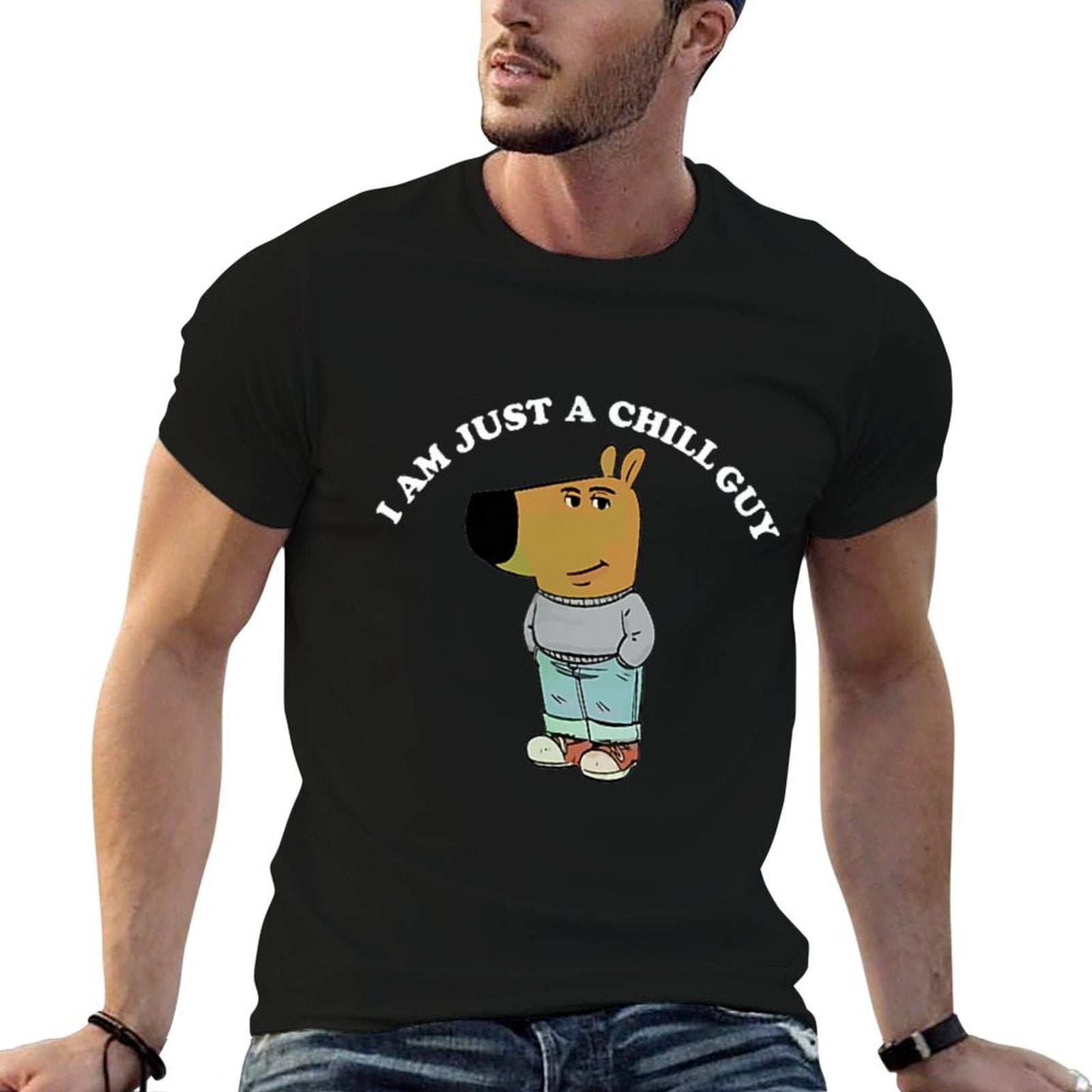 Funny Meme Just-A-Chill-Guy My New Character Boys Mens Joke  Trendy Pattern T-Shirt