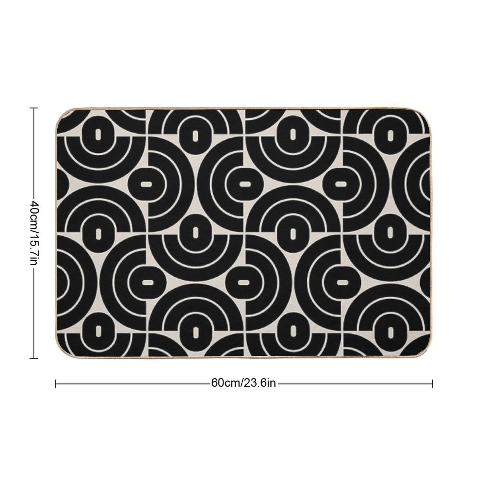 Retro 70s Mid Mod Geometric Pattern  Absorbent Bath Mat