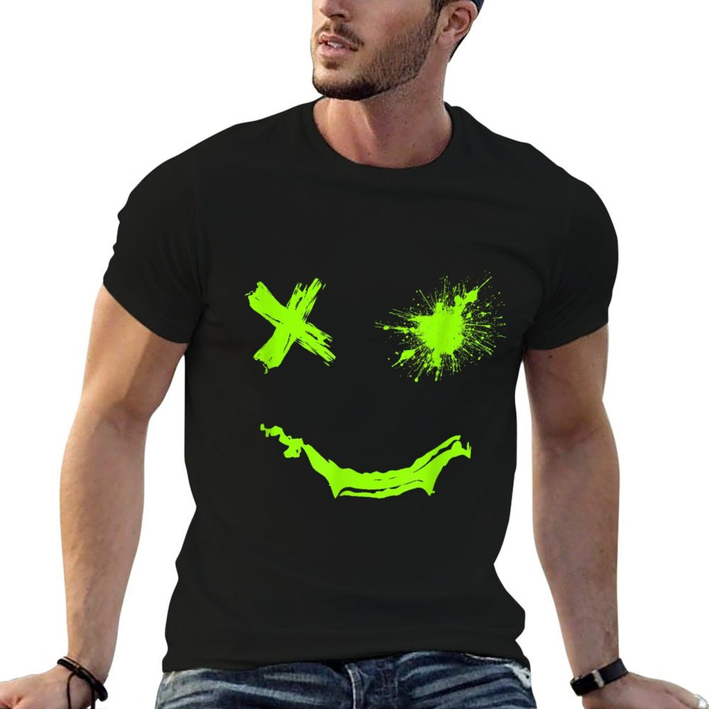 Green Grunge Smile Green Color Graphic  Classic T-Shirt
