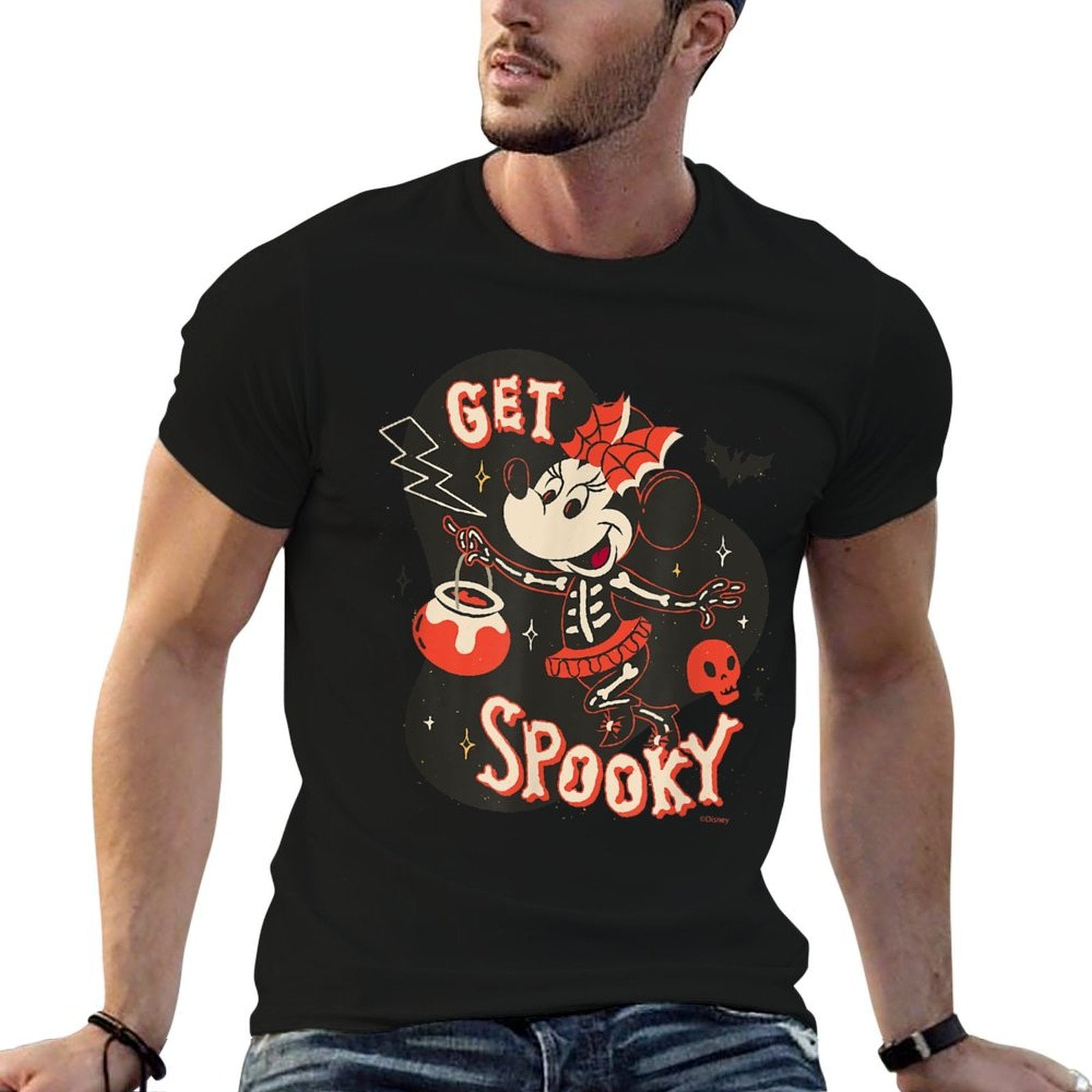 Disney Minnie Mouse Halloween Skeleton Costume Get Spooky  Versatile T-Shirt