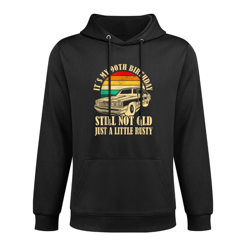 Retro Turning 90 Years Old Vintage Men 90th Birthday Adjustable Hood Hoodie