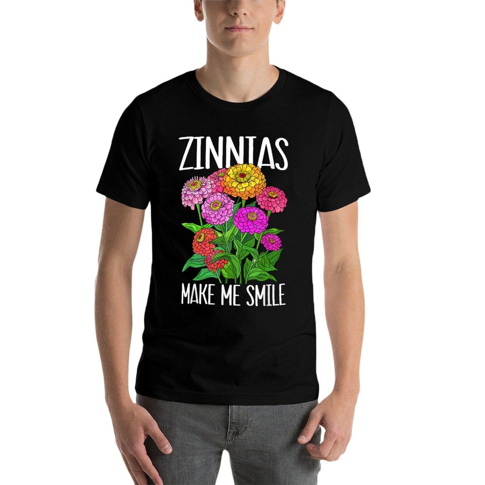Florist Floral Make Me Smile Zinnia  Moisture-wicking T-Shirt