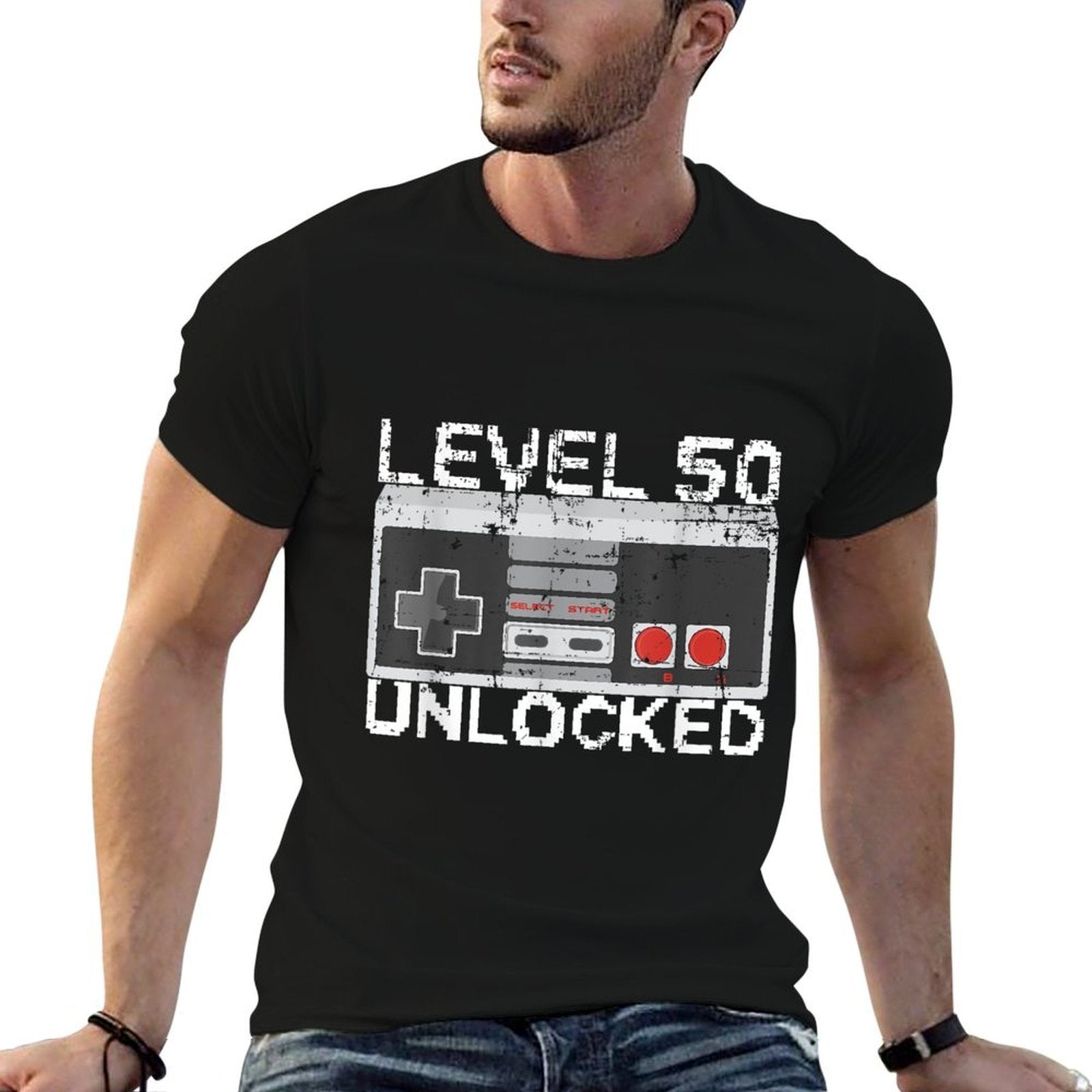 Level 50 Unlocked 50th Birthday 50 Years Old  Trendy Pattern T-Shirt