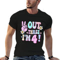 Peace Out Three I'm 4 Four Year Old Girl 4th Birthday  Eco-friendly Material T-Shirt