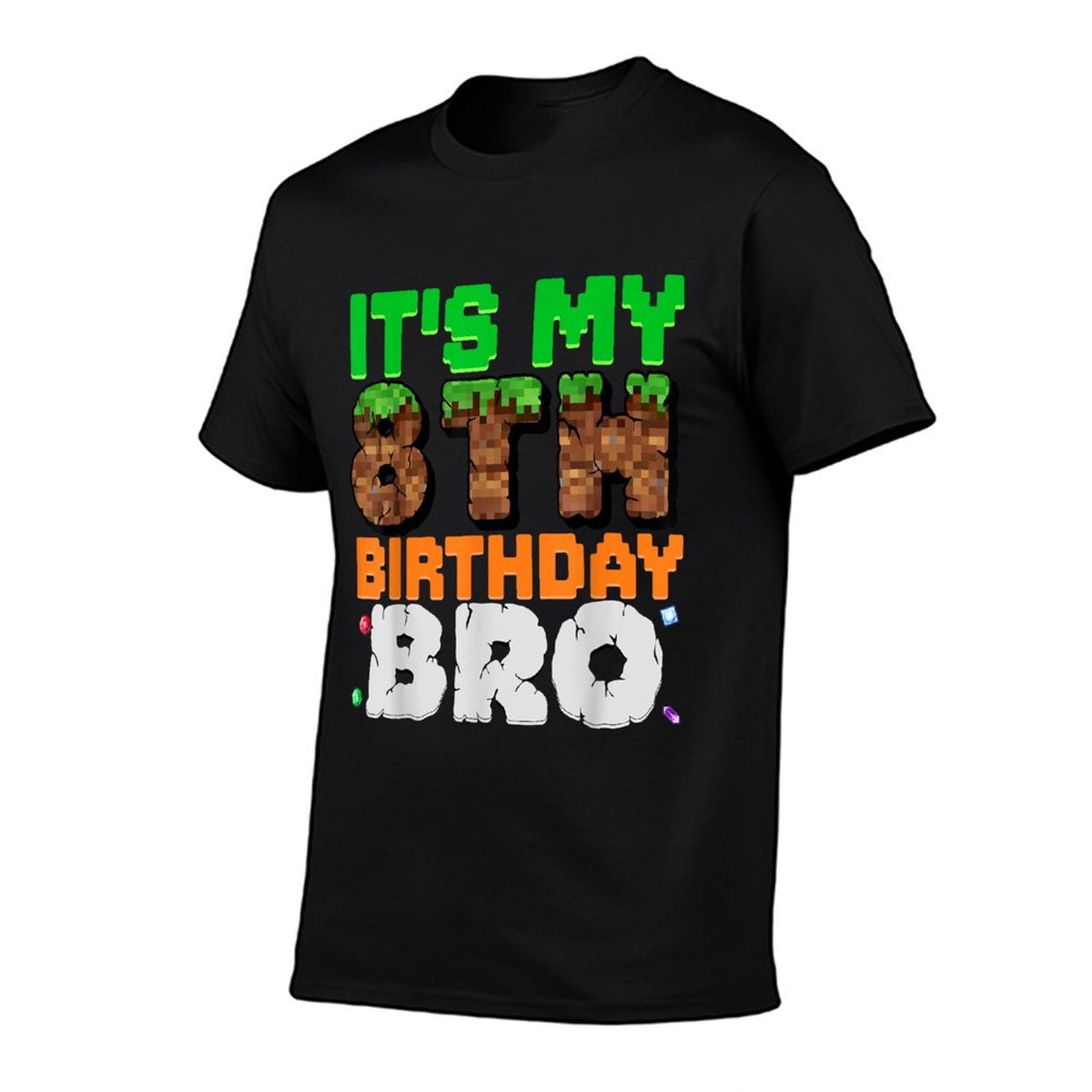 It's My 8th Birthday Bro Pixel Game 8 Year Old Birthday Boy  Versatile T-Shirt