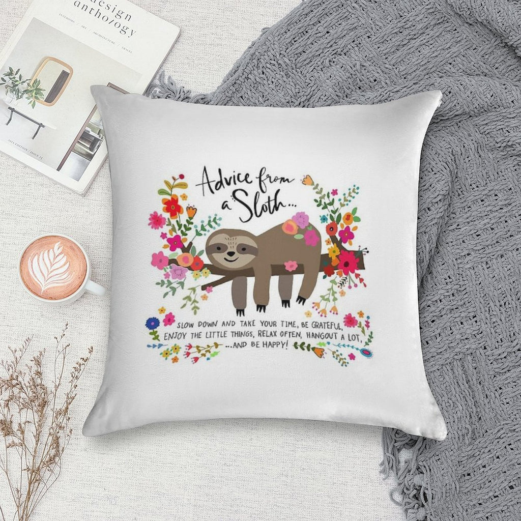 Advice From A Sloth Soft Easy Maintenance Throw Pillow