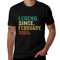60 Years Old Gifts Legend Since February 1965 60th Birthday  Ribbed Collar T-Shirt