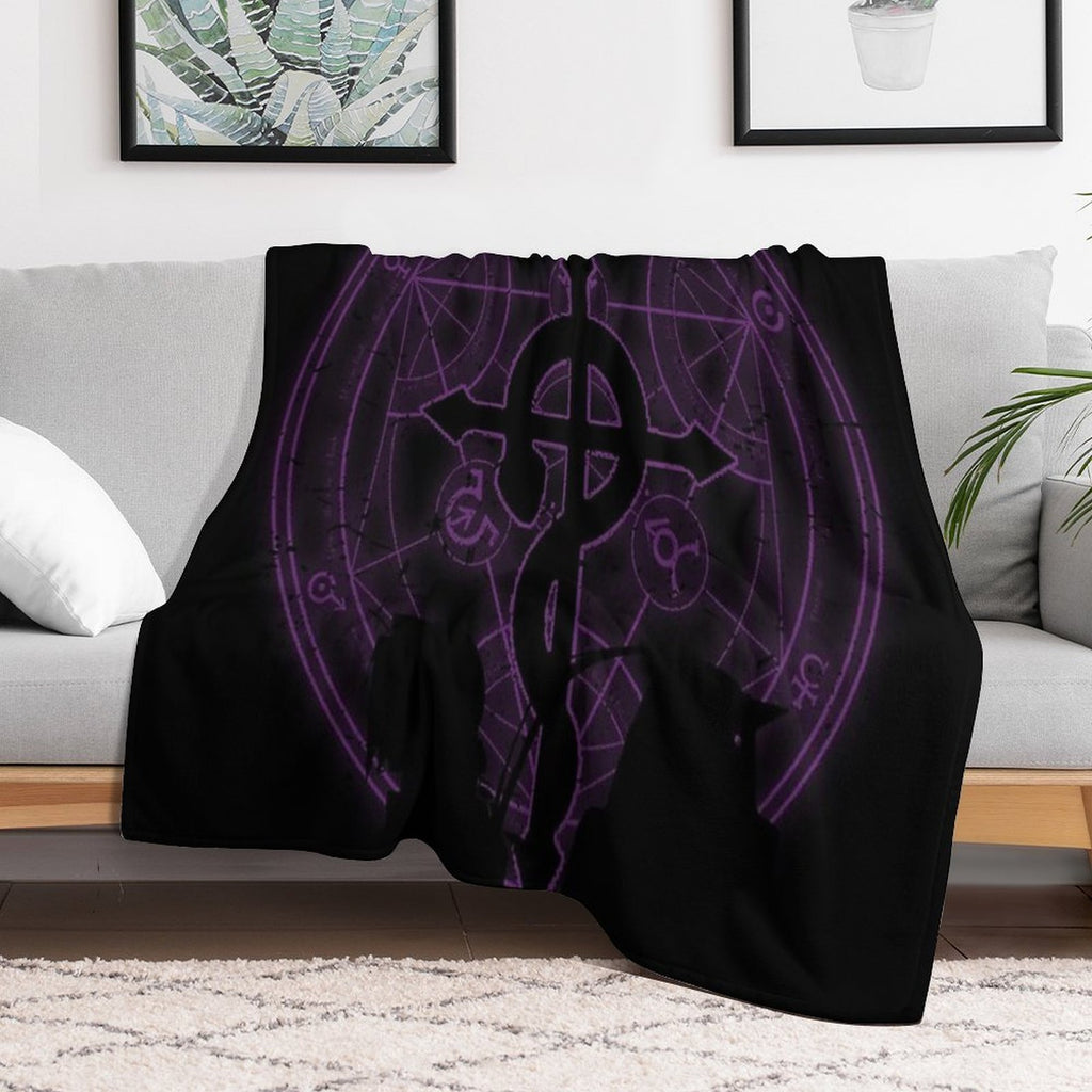 Purple Fullmetal Travel-friendly Throw Blanket