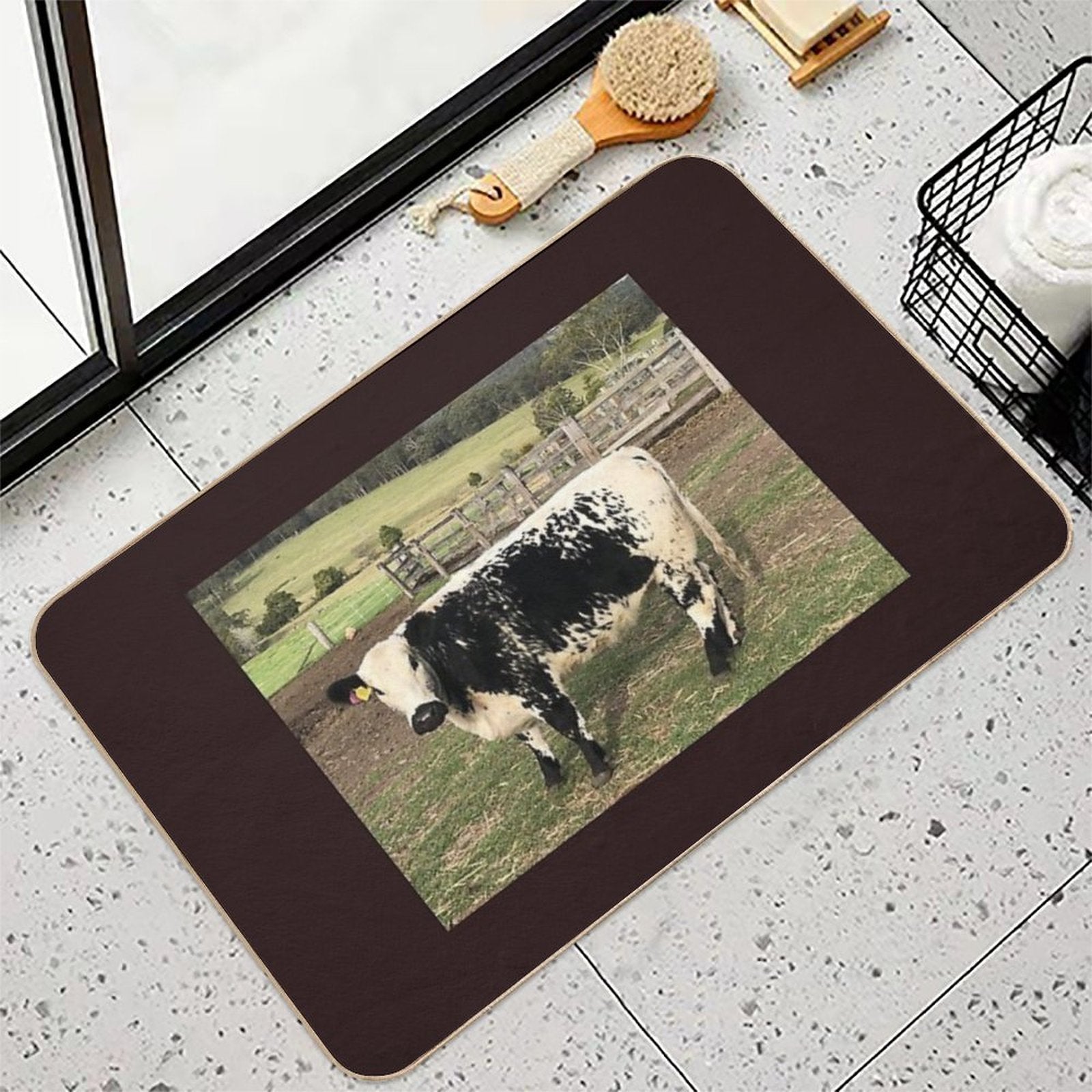 POPPY THE SPECKLE PARK COW  Dirt-Trapping Bath Mat