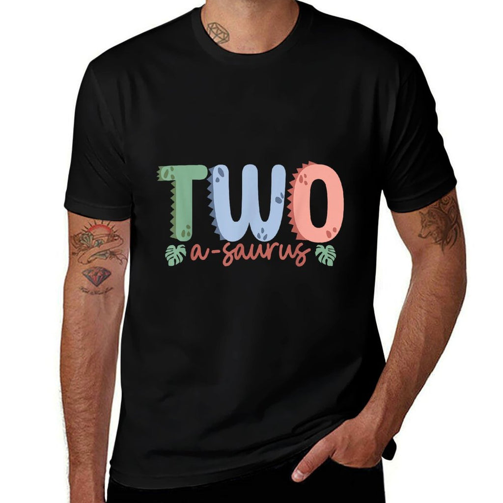2 Years Old Two Saurus Dinosaur Family 2nd Birthday Matching  Quick-drying T-Shirt