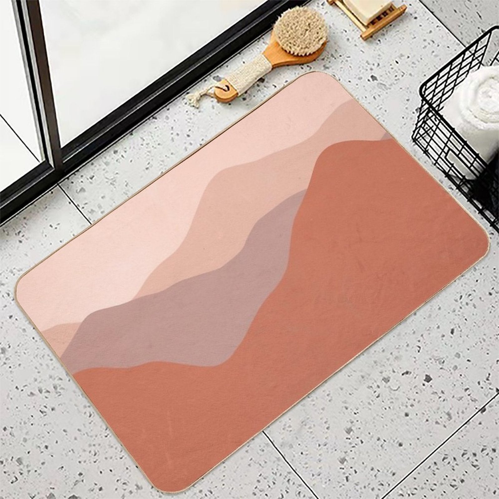 Boho Earthy Landscape  Repositionable Bath Mat