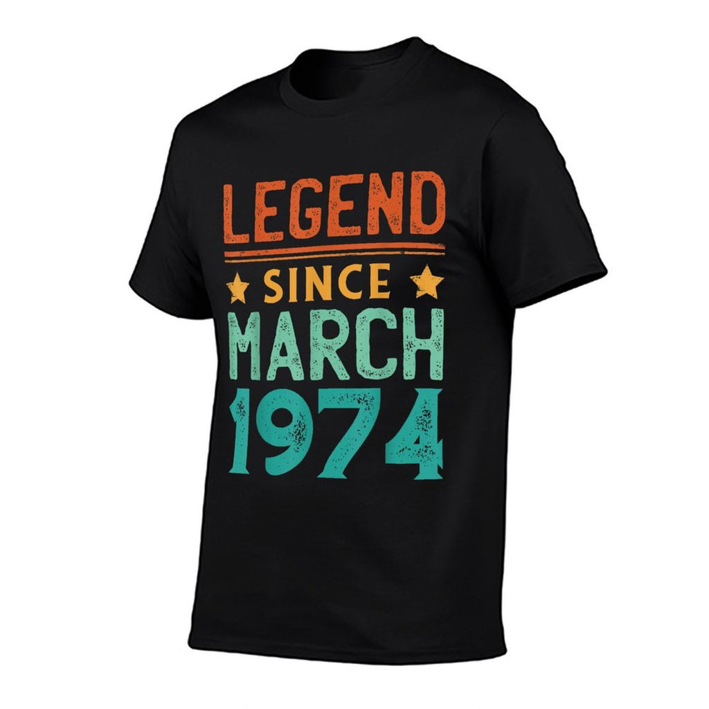 50 Years Old Legend Since March 1974 50th Birthday  Summer-ready Fabric T-Shirt