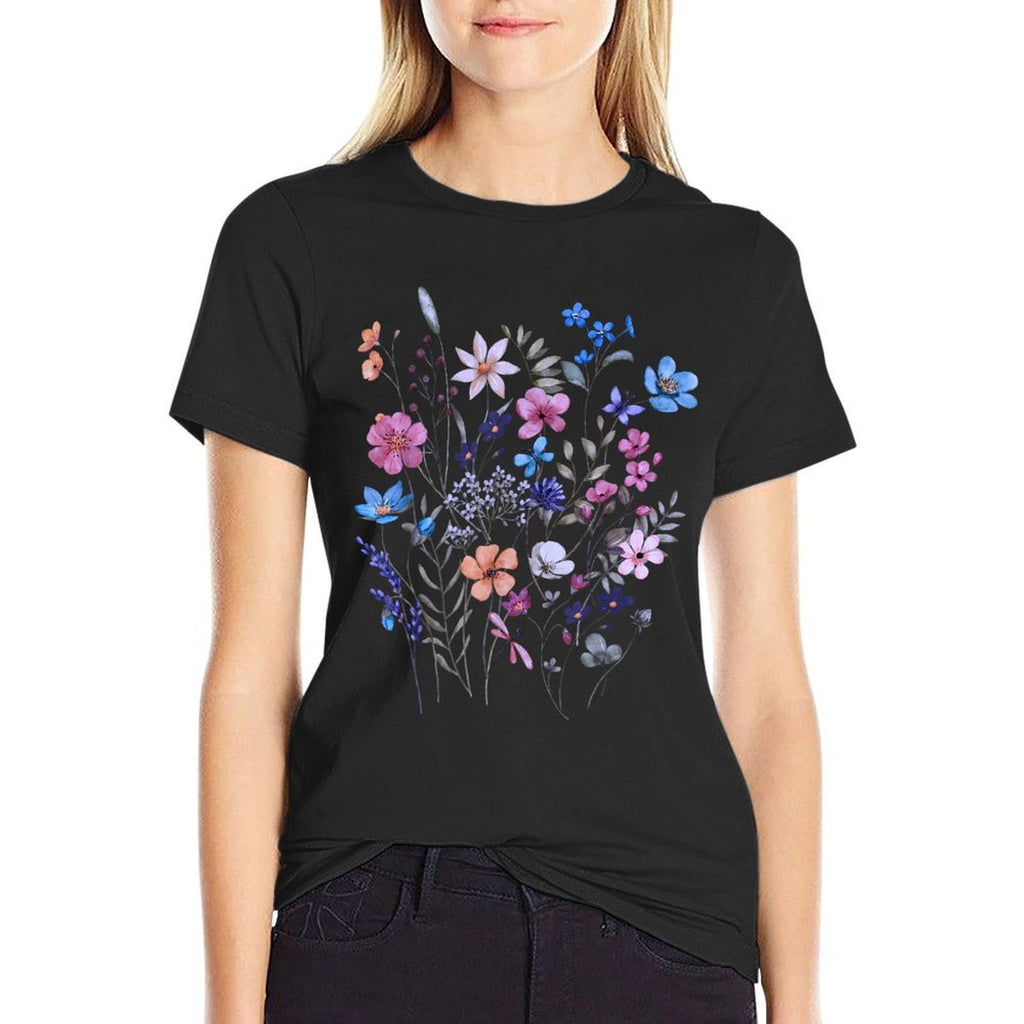 Vintage Flowers Women Wildflowers Grow Floral Graphic Summer  Affordable Price T-Shirt