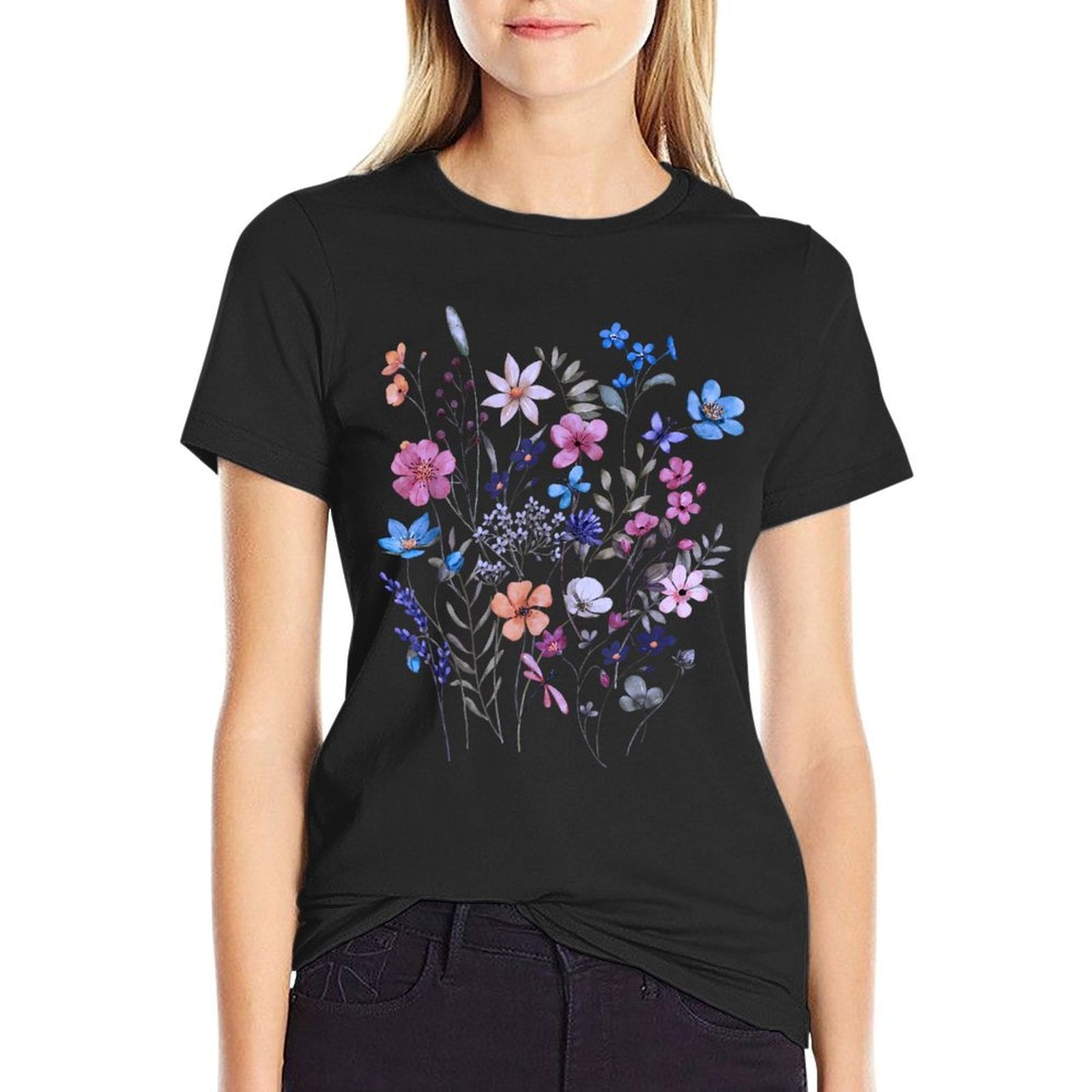 Vintage Flowers Women Wildflowers Grow Floral Graphic Summer  Affordable Price T-Shirt