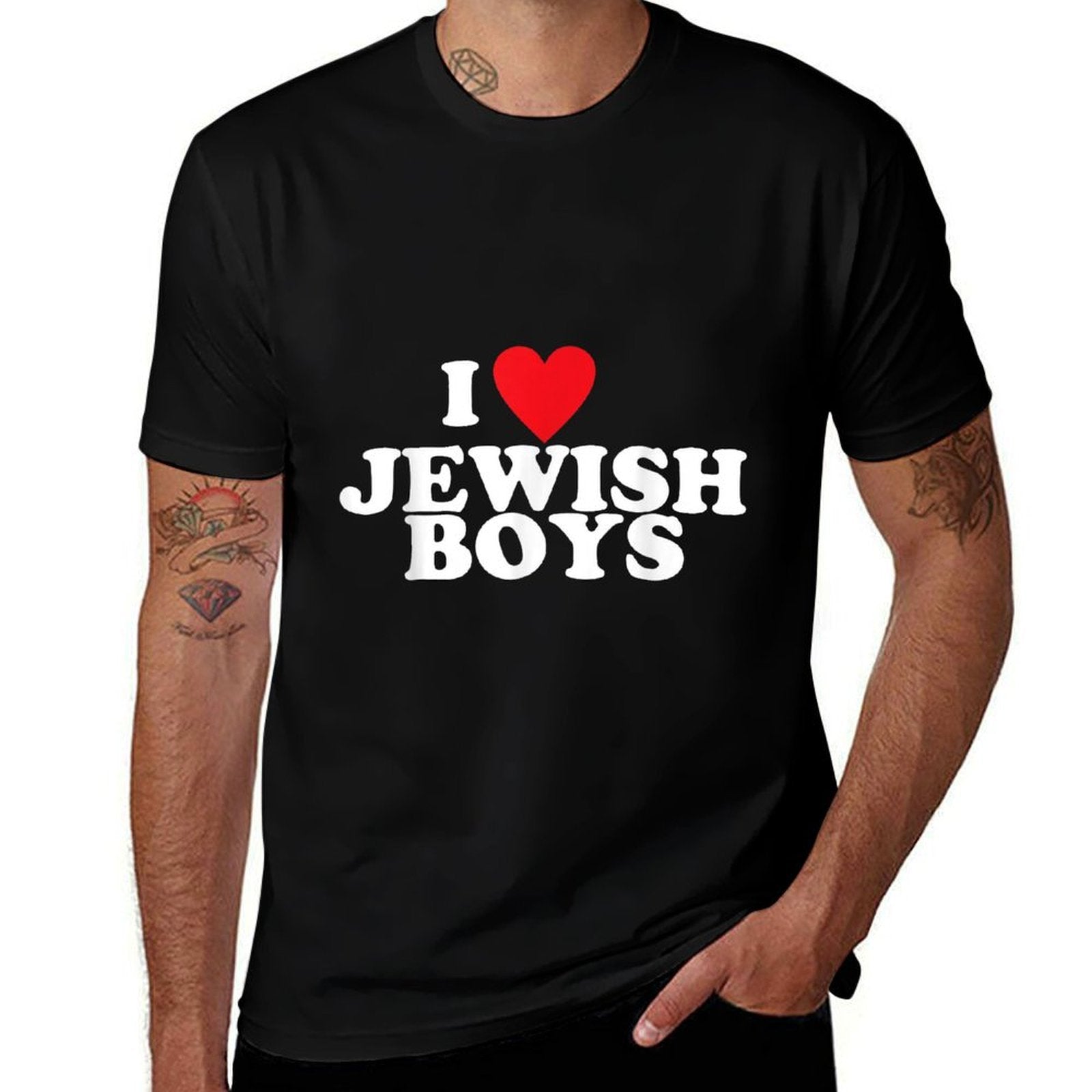 I Love Jewish Boys Funny Apparel  Graphic-printed T-Shirt