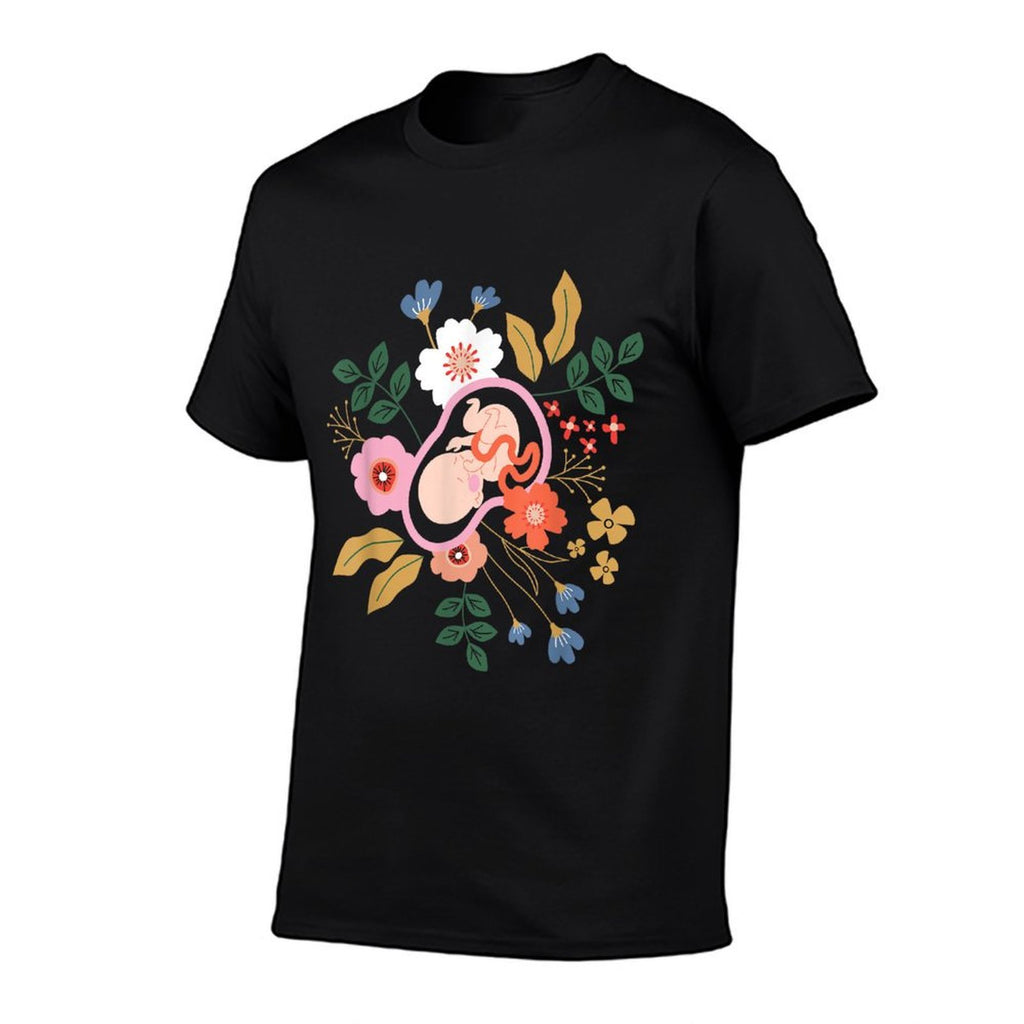 Floral Doula Midwifery - Midwives Childbirth Labor Assistant  Polyester Blend T-Shirt