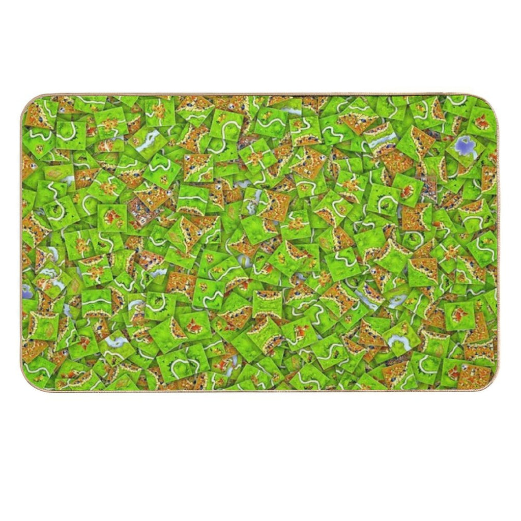 Carcassonne Tiles  Easy To Clean Bath Mat