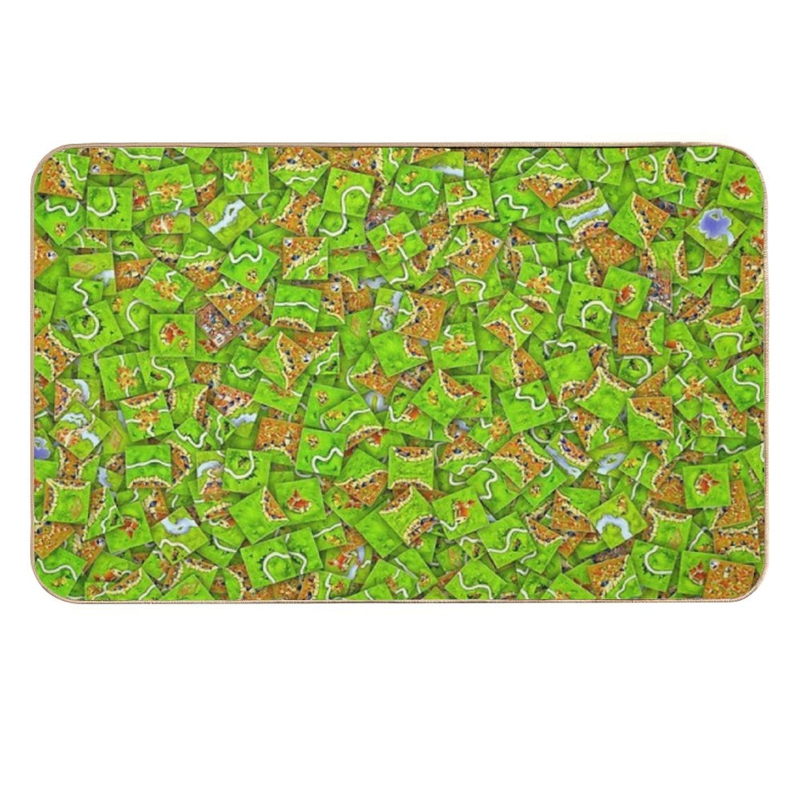 Carcassonne Tiles  Easy To Clean Bath Mat
