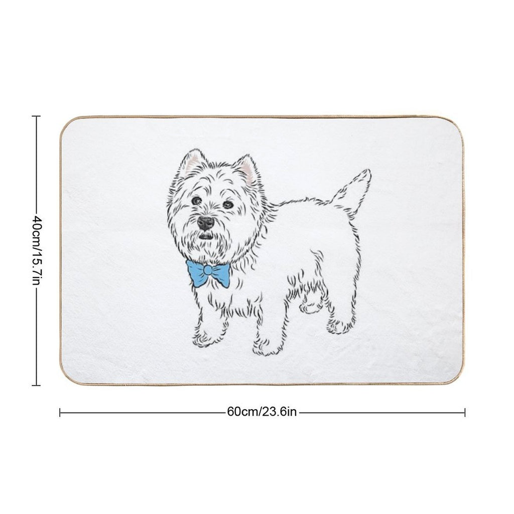 My Little Westie  (please Message Me BEFORE You Order to Add Your Own Name)  Slip-Resistant Bath Mat
