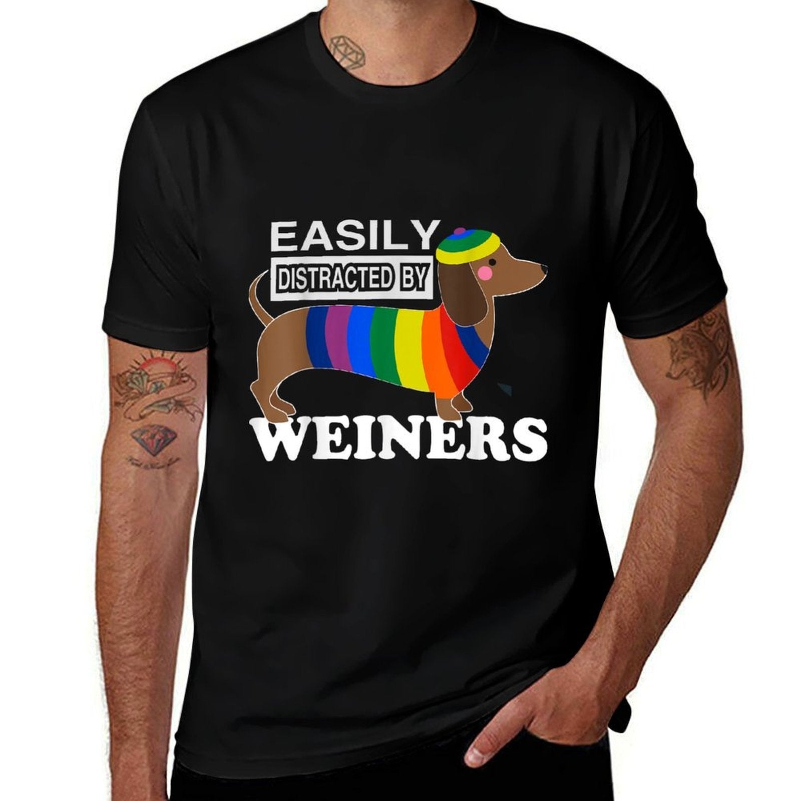Rainbow LGBT Love Weiners Dogs Love Funny Gay Man Pride Fun  Versatile T-Shirt