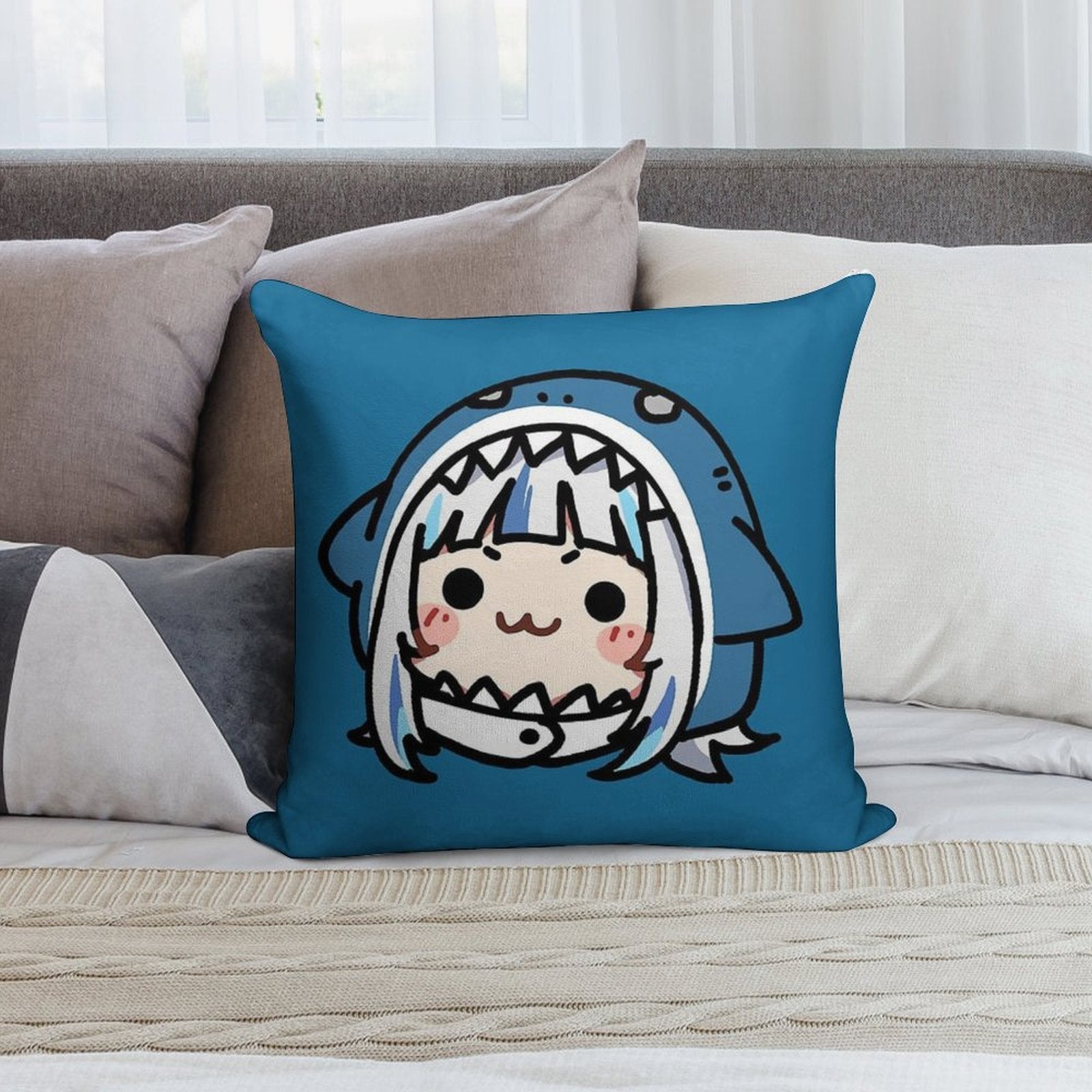 HUGE SHARKIE GAWR GURA Soft Ultra-Soft Texture Throw Pillow