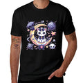 Sailor Meow Cute Moon Cat Space Magic Gothic Halloween  Oversized Silhouette T-Shirt