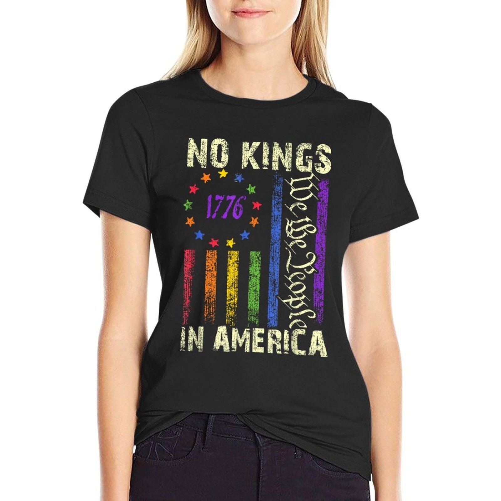 Rejecting Kings No Kings In America Funny LGBT  Tagless Design T-Shirt