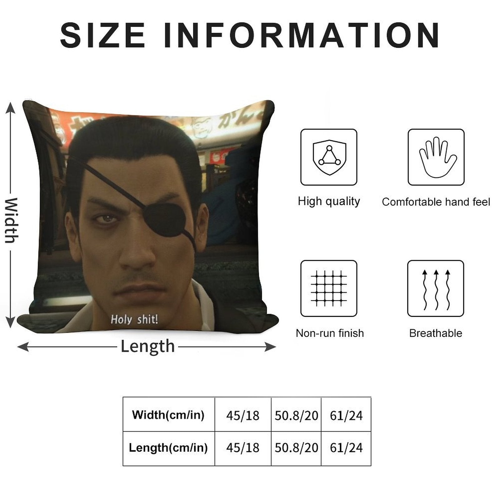 Yakuza Majima Holy Sht Soft Bedroom Essential Throw Pillow