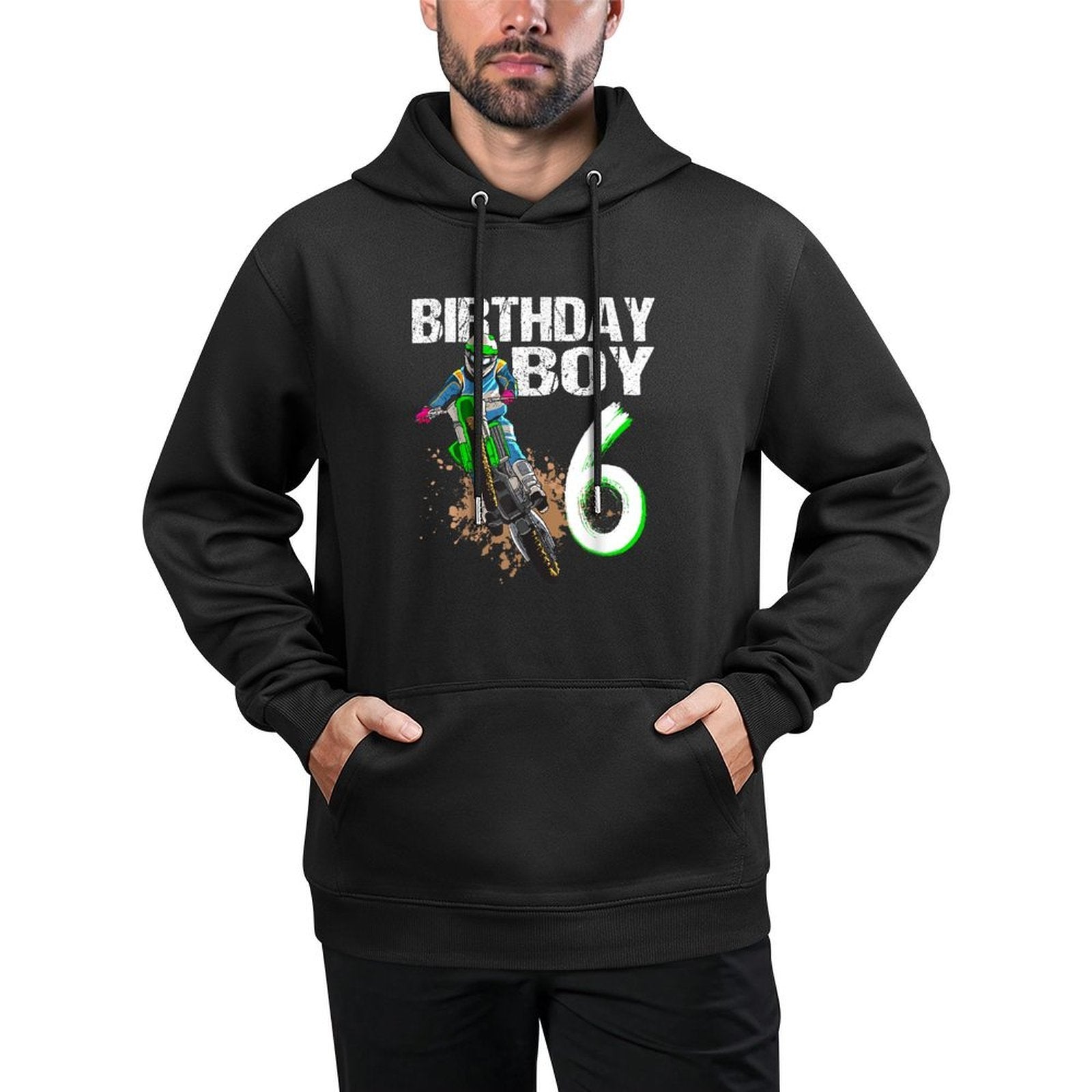 Dirtbike Motocross MX - Borthday Boy 6 Th Birthday Toddler Breathable Fabric Hoodie