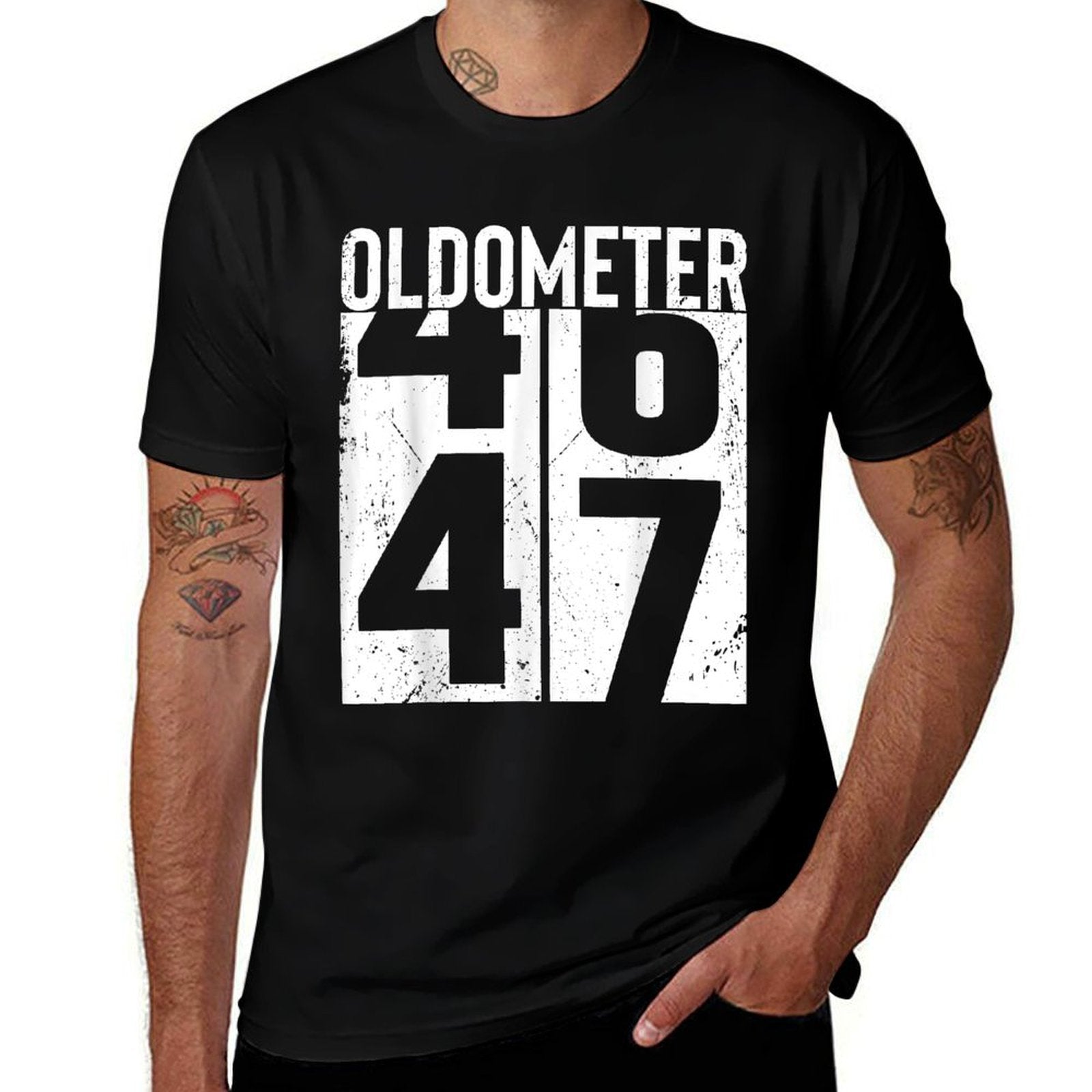 Funny 47 Years Old 47th Birthday Odometer Oldometer Gift Men  Relaxed-fit T-Shirt