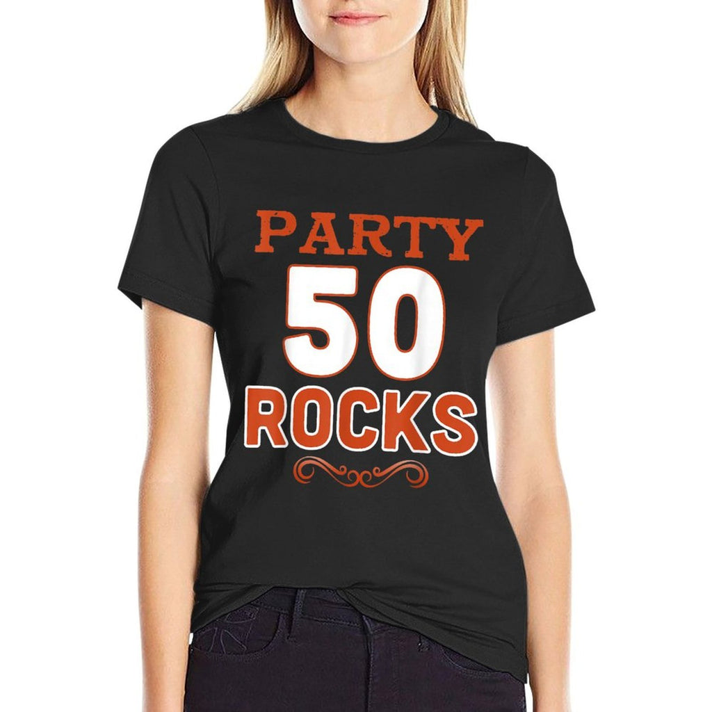 Funny Party 50th Rocks Birthday Gift For All  Wrinkle-resistant T-Shirt