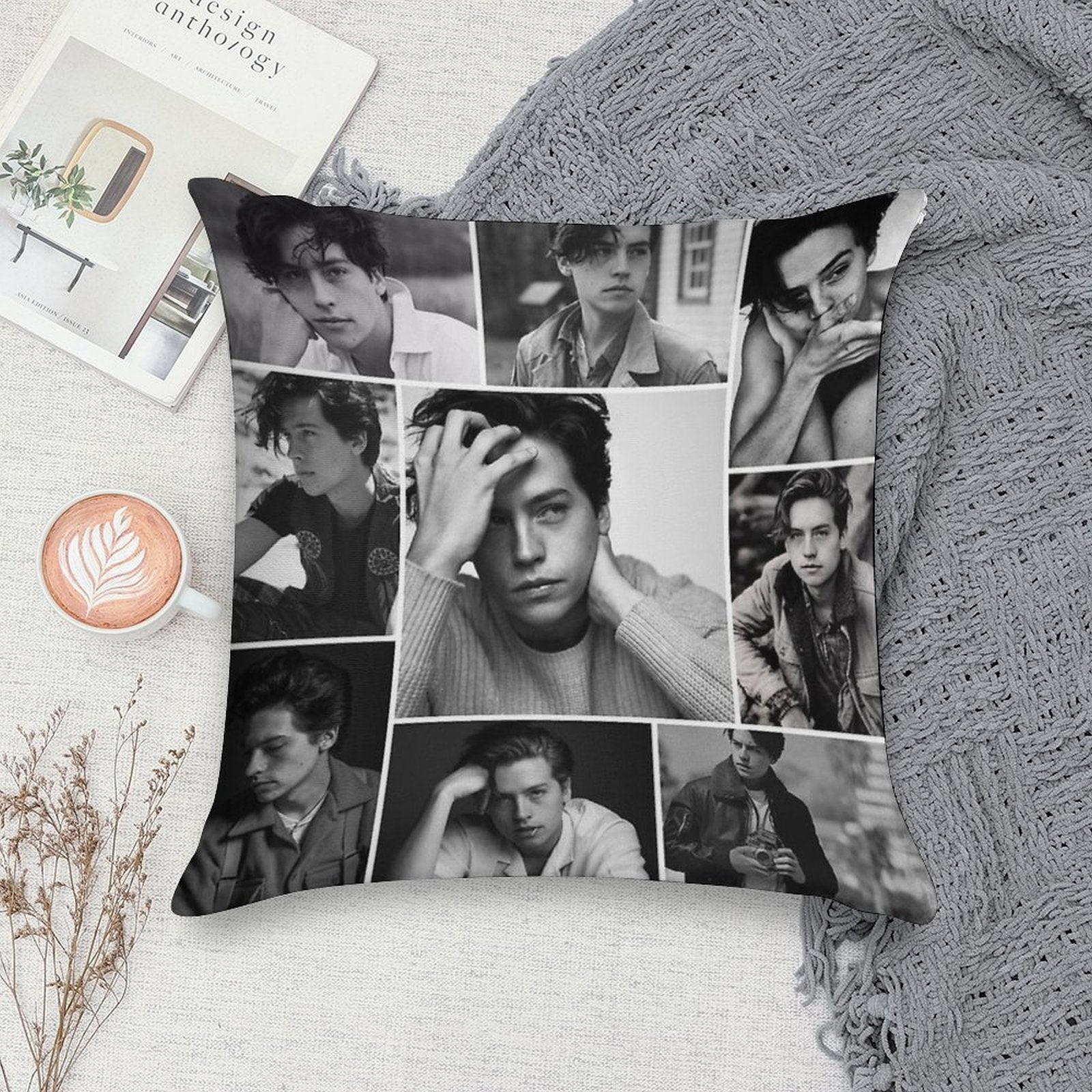 Cole Sprouse Black And White Soft Style Accent Throw Pillow