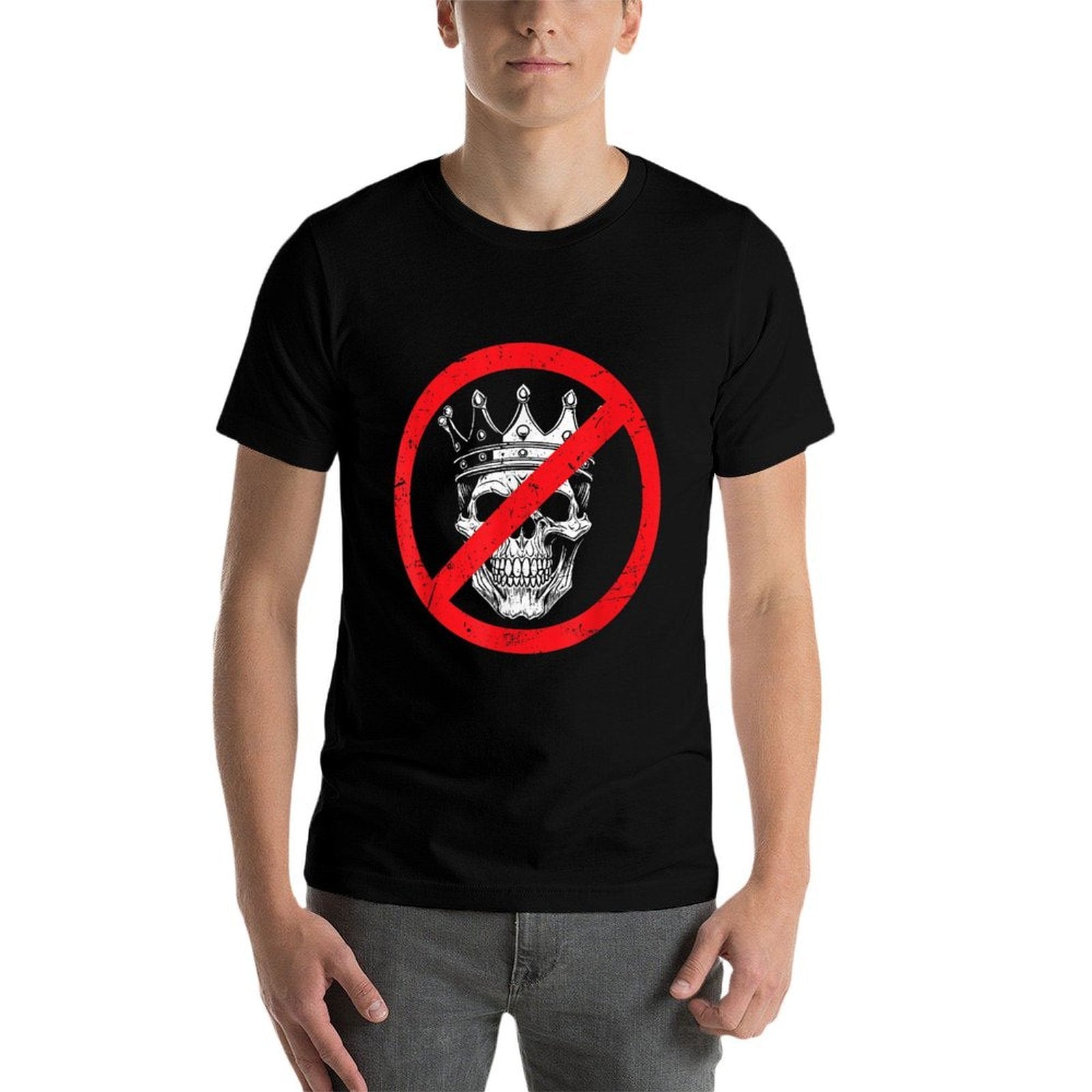 No Kings Since 1776 USA 4th Of July Skeleton Halloween Free  Cotton T-Shirt