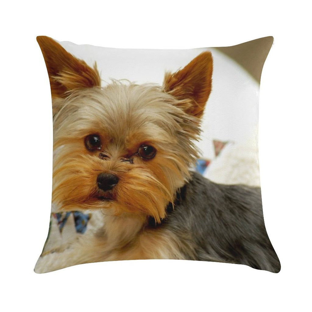 Yorkie in Bed Soft Multiple Sizes Throw Pillow