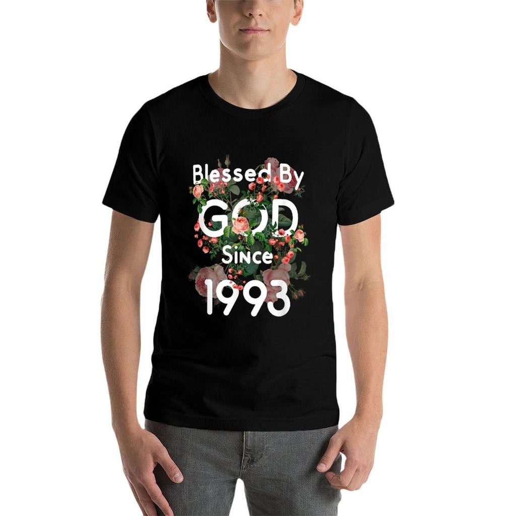 Blessed By God Since 1993 For 30 Years Rose 30th Birthday  Wrinkle-resistant T-Shirt