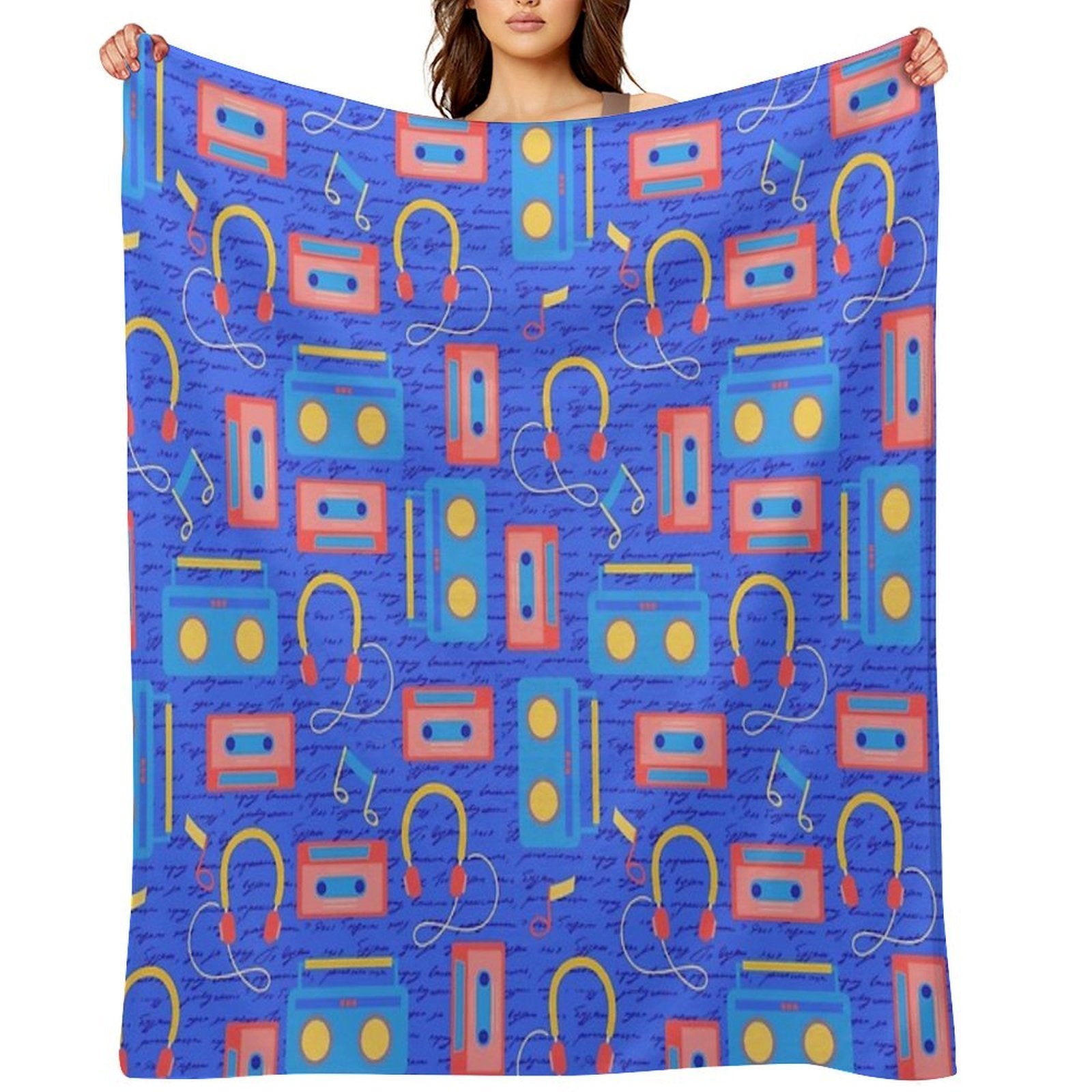 Cool Retro Music Travel-friendly Throw Blanket