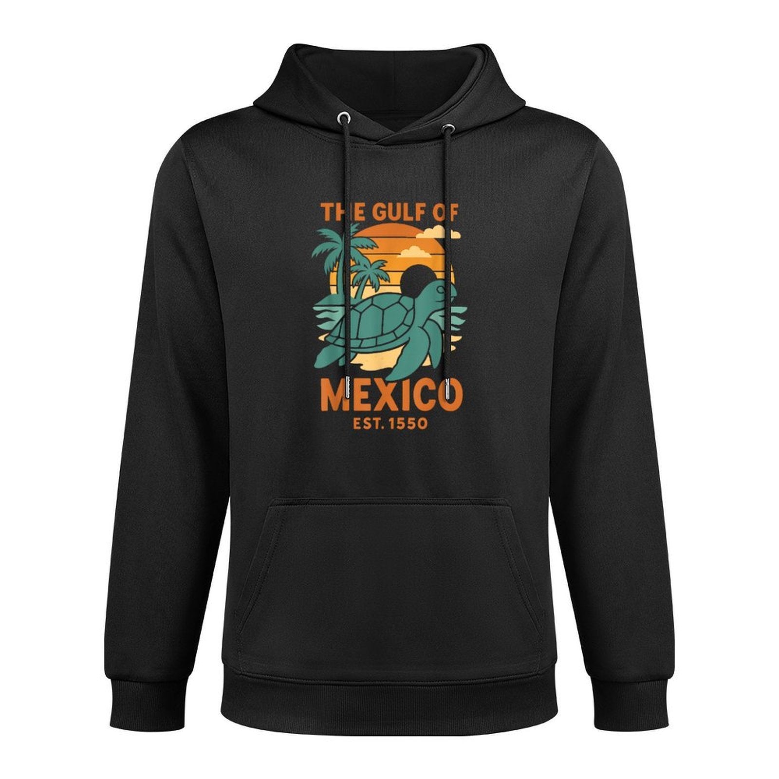 The Gulf of Mexico Est 1550 Turtle Not US America Retro Vint Relaxed Fit Hoodie