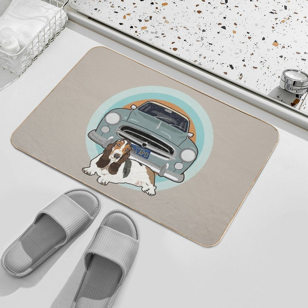 Columbo Car And Dog  Absorbent Bath Mat