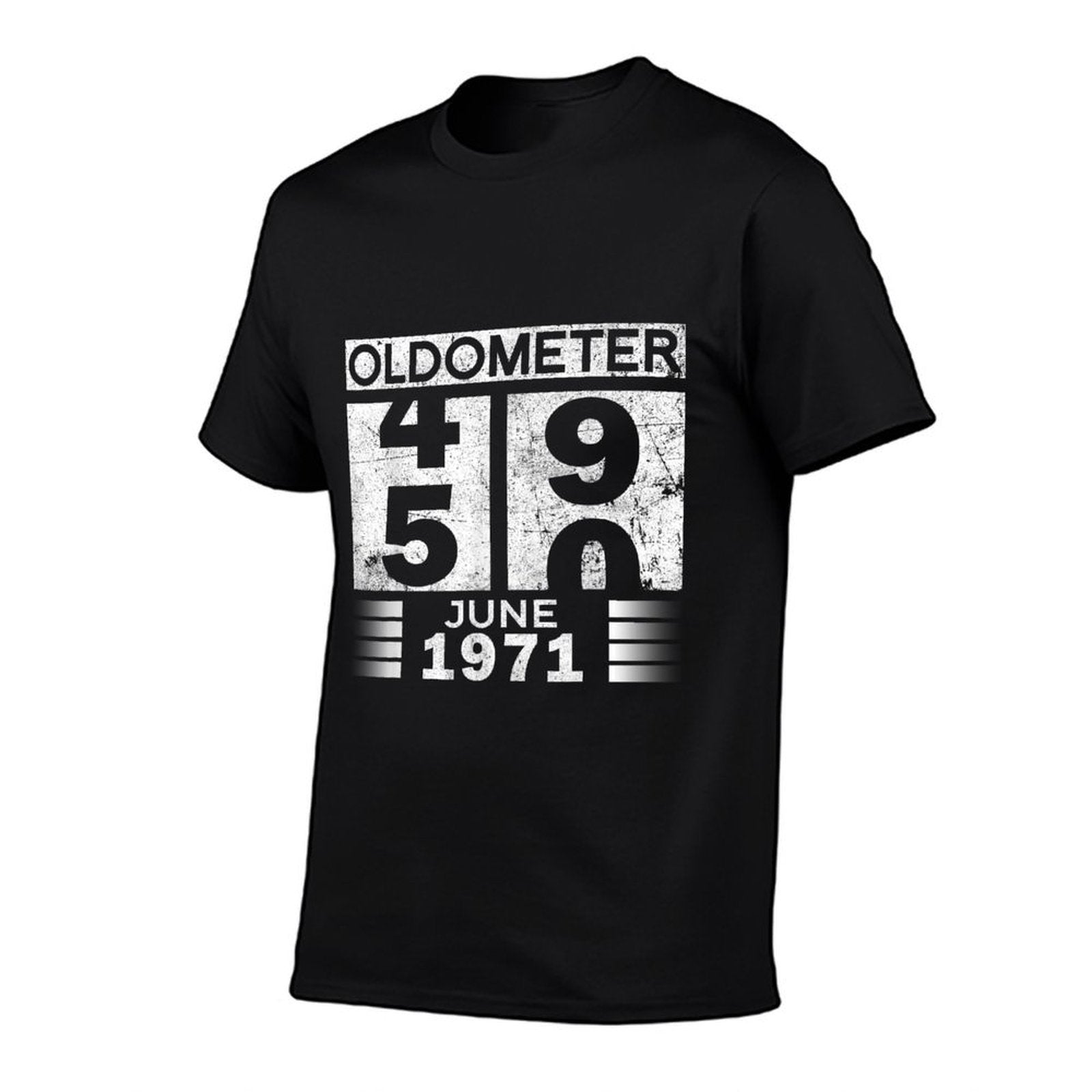Oldometer 49-50 Born In June 1971 Funny 50th Birthday  Summer-ready Fabric T-Shirt