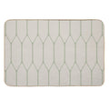 Long Honeycomb Minimalist Geometric Pattern in Beige And Sage Durable Bath Mat