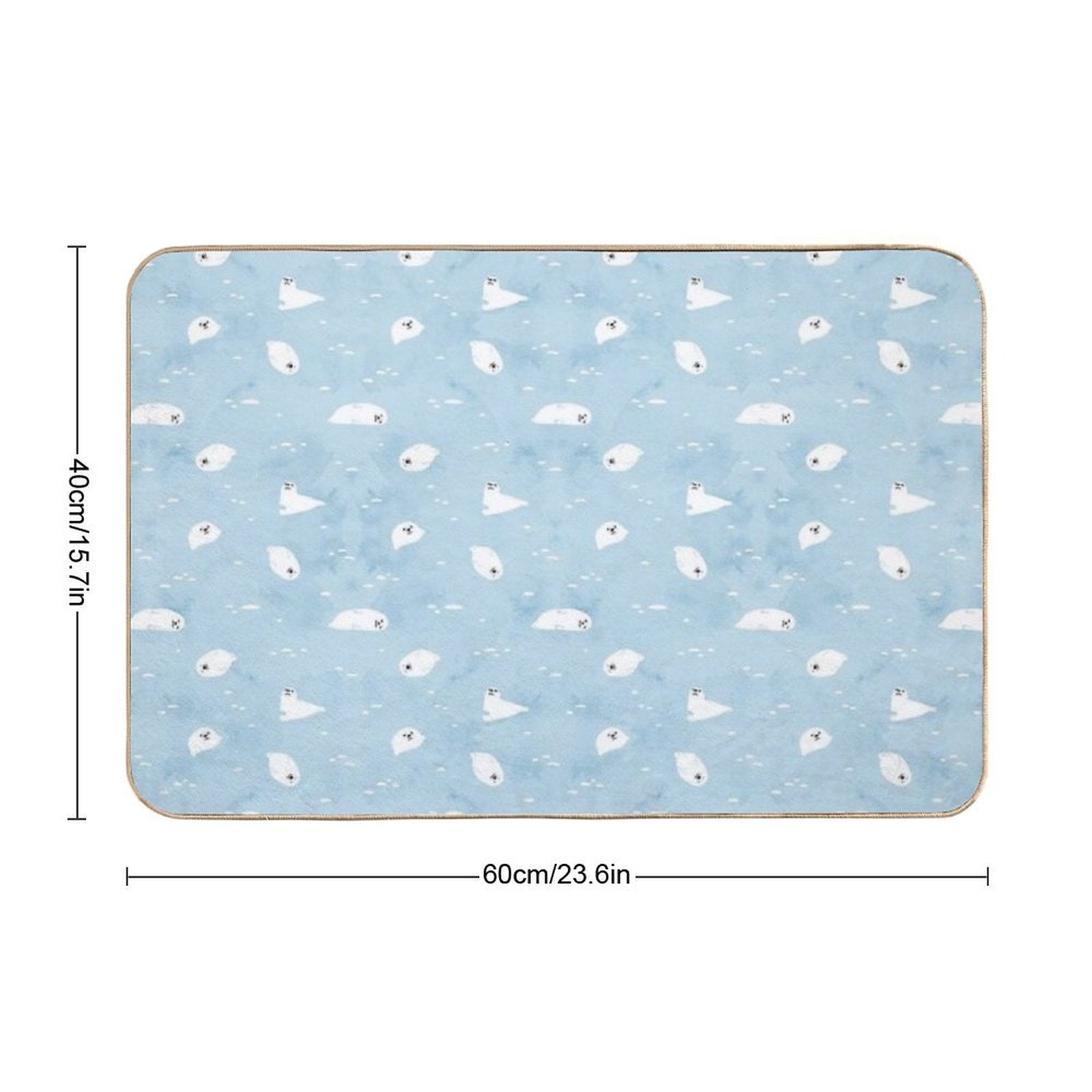 Baby Seal Pattern  Easy Maintenance Bath Mat