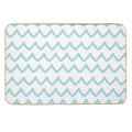 Light Blue Doodle White Underwater Waves  Multi-Purpose Bath Mat
