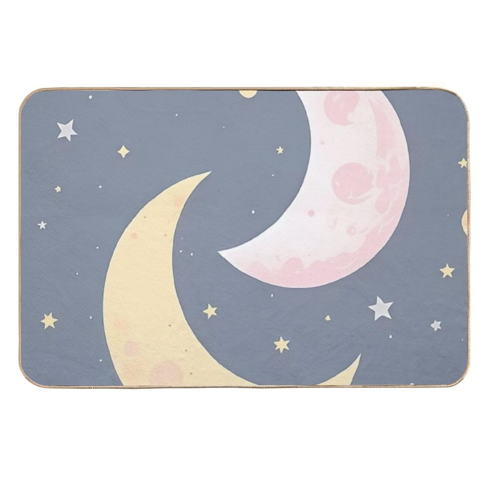 Cute Moon Vector- Ramadan  Fade-Resistant Bath Mat