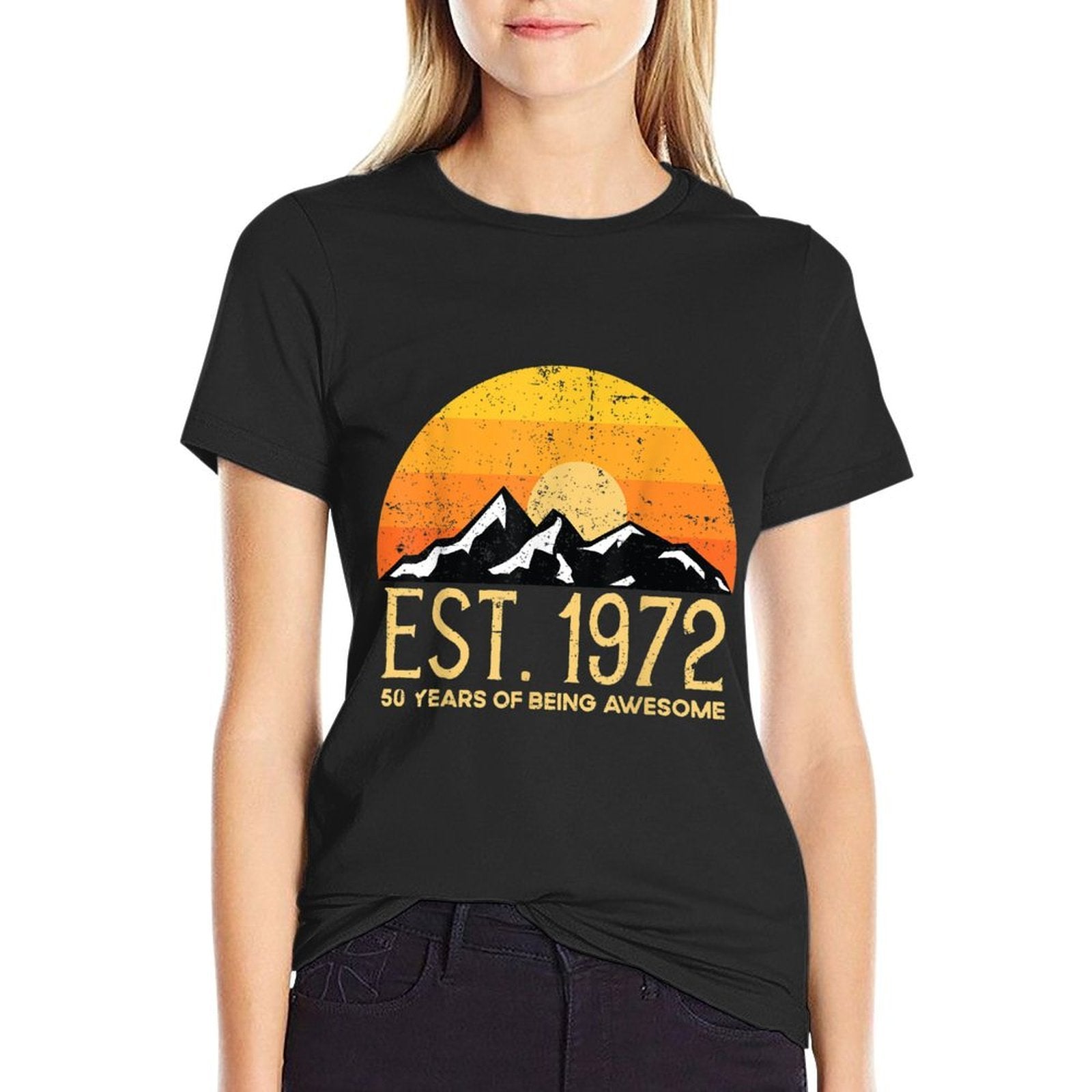 Est 1972 50th Birthday 50 Years of Being Awesome  Easy-care T-Shirt