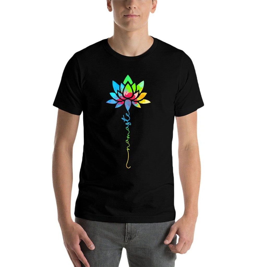 Womens Namaste Rainbow Mandala Lotus Flower Meditation Yoga  Stretchy T-Shirt