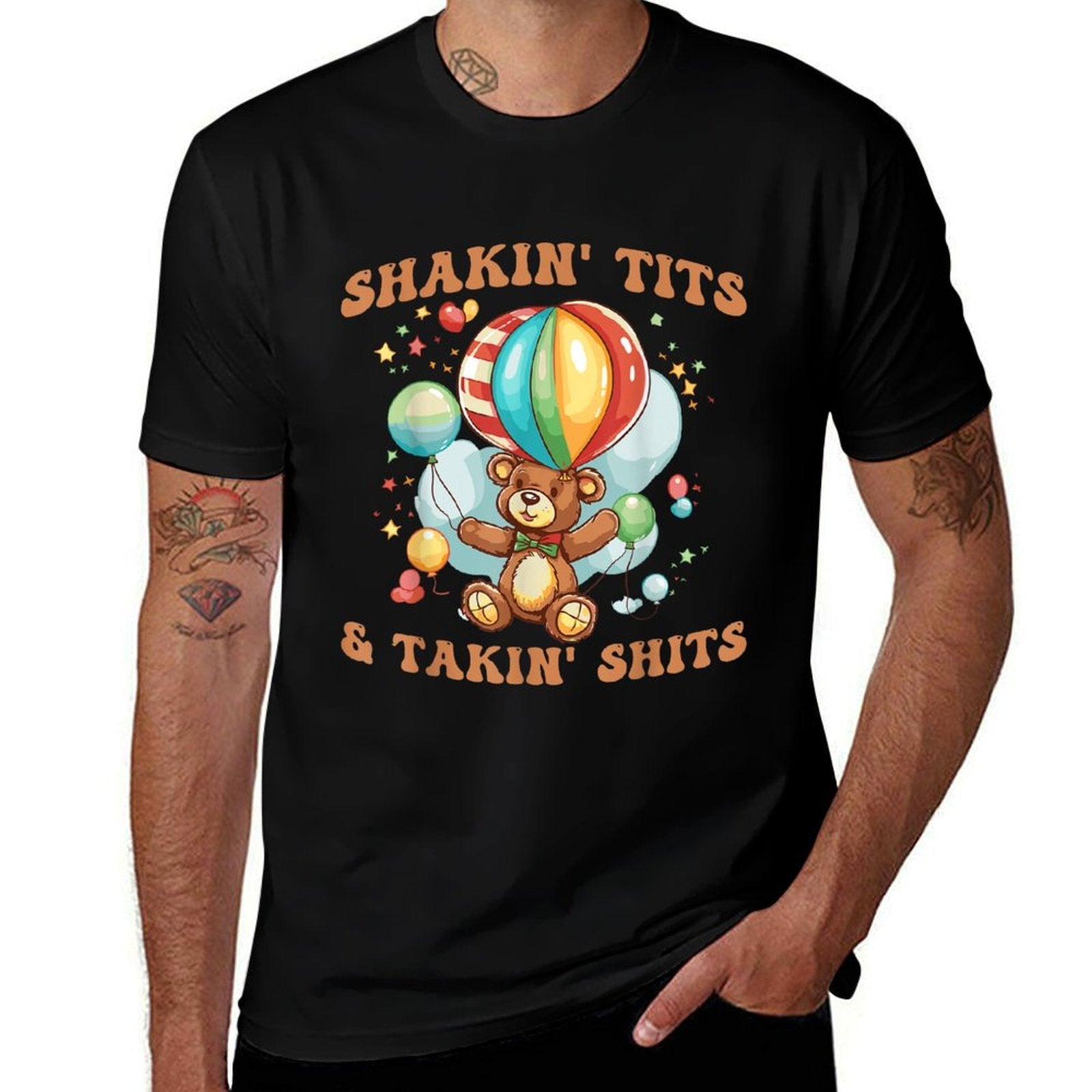 Shakin' Tits And Takin' Shits Funny Gifts For Women Men  Polyester Blend T-Shirt