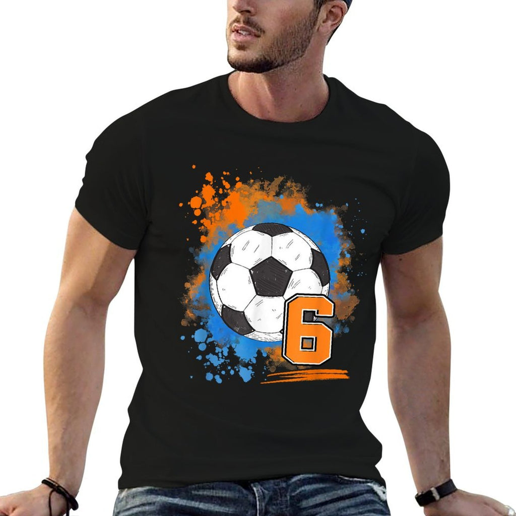 6th Birthday 6 Years Old Soccer Ball Comfortable T-Shirt